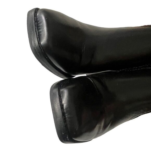 Loeffler Randall Arianna Square Toe Leather Black Ankle Boots size 6.5 - Picture 10 of 12